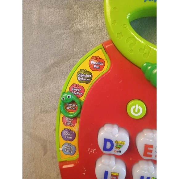 VTech Alphabet Apple Learning Toy Red Green ABC Letters Sounds Toddler - Picture 5 of 8